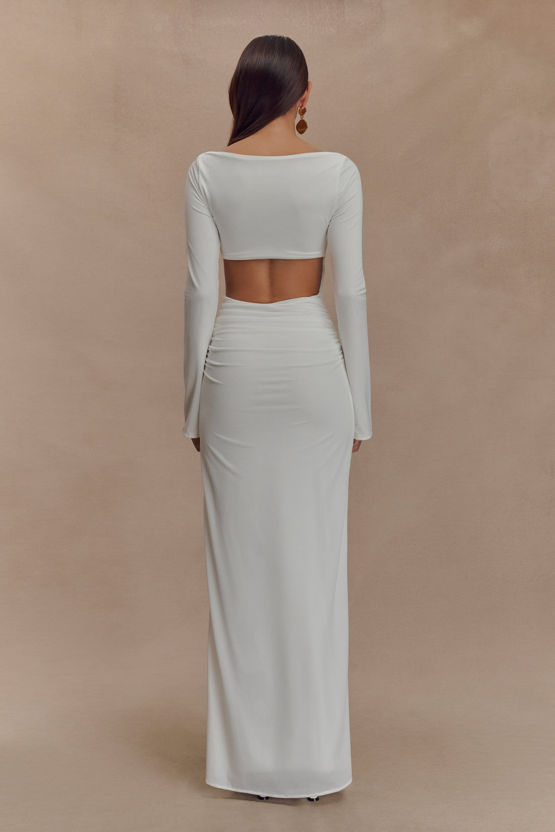 Vienna Slinky Cut Out Maxi Dress - White