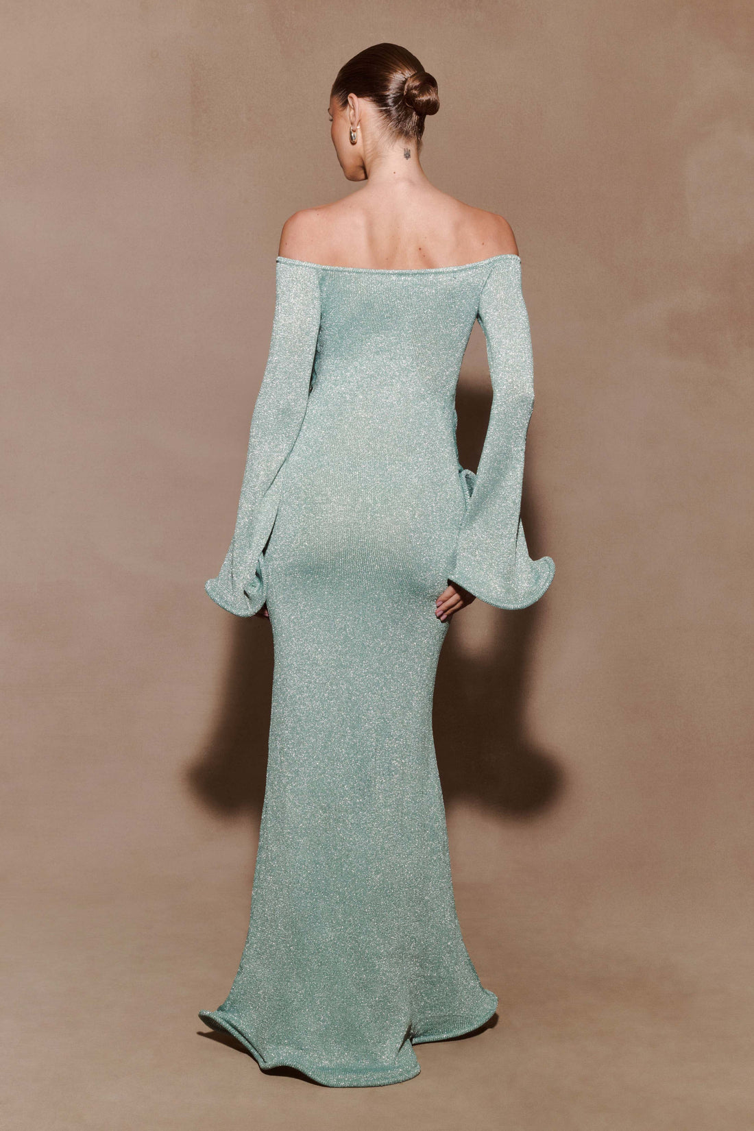 Sandrine Lurex Knit Maxi Dress - Aqua