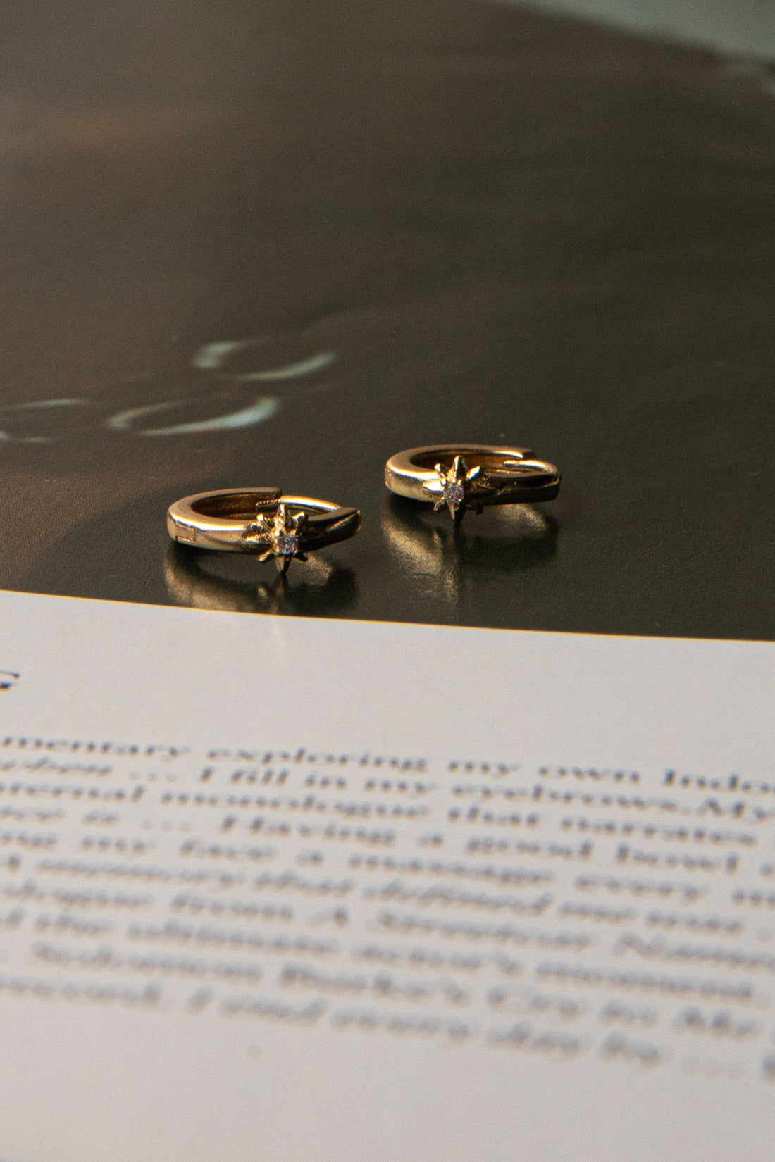 Starlight Diamante Hoop Earrings Gold